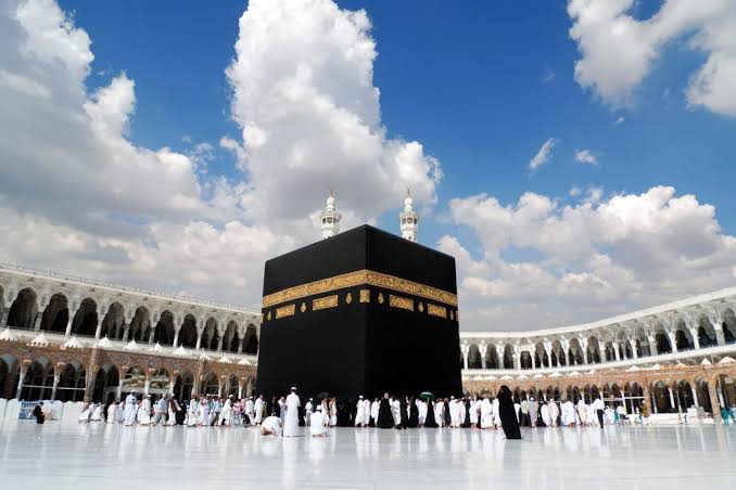 View of the Haram and hotels in Makkah